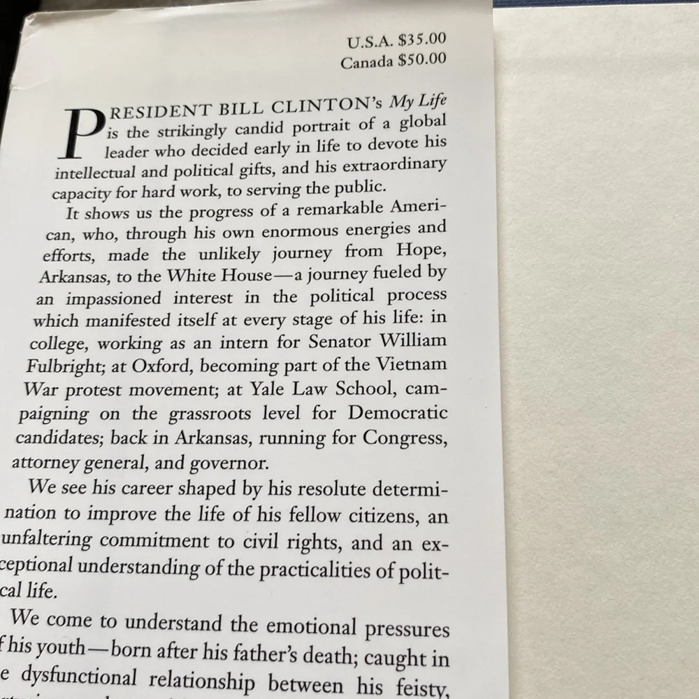 My Life by Bill Clinton Hardcover 2004 Autobiography First Edition